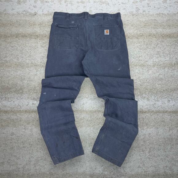 Vintage Carhartt Carpenter Pants Iron Grey Canvas Straight Fit Dungarees 90s - Picture 1 of 6